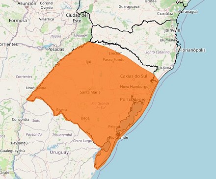Warnings for 200 mm of rain and strong wind are issued by Inmet for two states