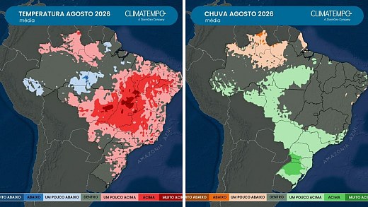 Agosto terá chuva extrema no Sul e risco de onda de calor em grande parte do Brasil; confira com a Climatempo