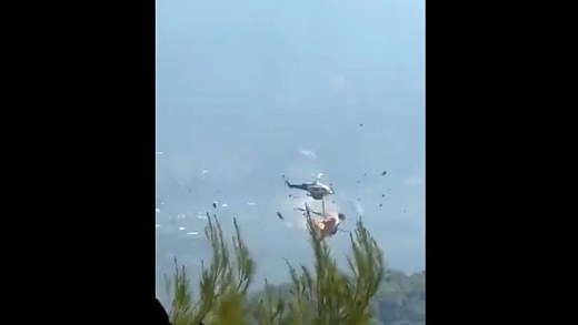 Crews of two helicopters that collided in Greece have been located